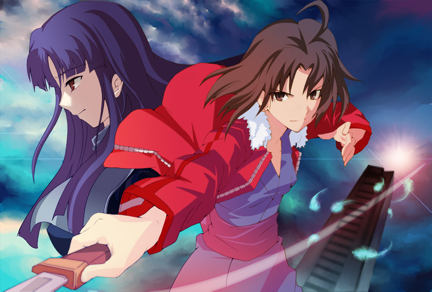 ryougi shiki and asagami fujino (kara no kyoukai) drawn by pokimari