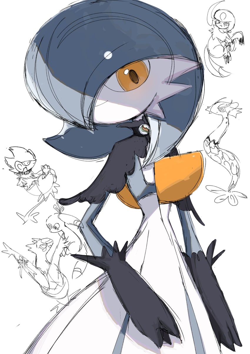 gardevoir, umbreon, latias, absol, milotic, and 1 more (pokemon) drawn by shicha_(yagu)