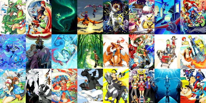 pikachu, gardevoir, dawn, may, hilda, and 109 more (pokemon and 9 more) drawn by tometo_pot