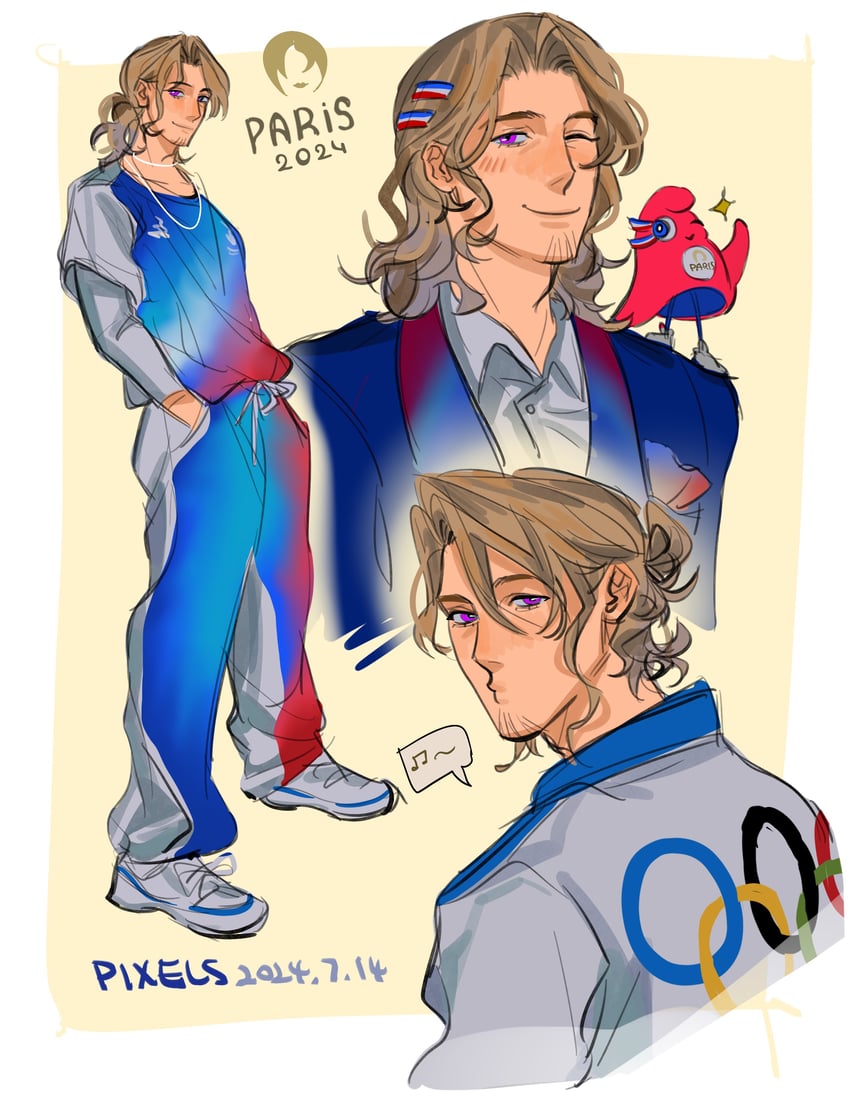 france and olympic phryge (axis powers hetalia and 2 more) drawn by pixels_(penelopejo18155)