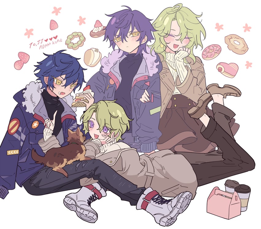 tomoe hiyori and sazanami jun (ensemble stars!) drawn by meremero