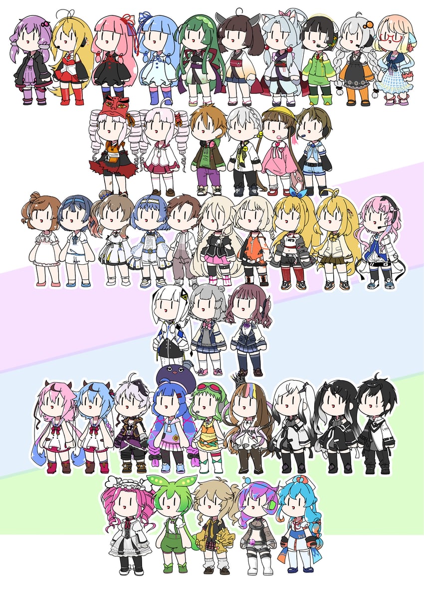 yuzuki yukari, gumi, kizuna akari, touhoku kiritan, ia, and 33 more (vocaloid and 10 more) drawn by aik0aaac