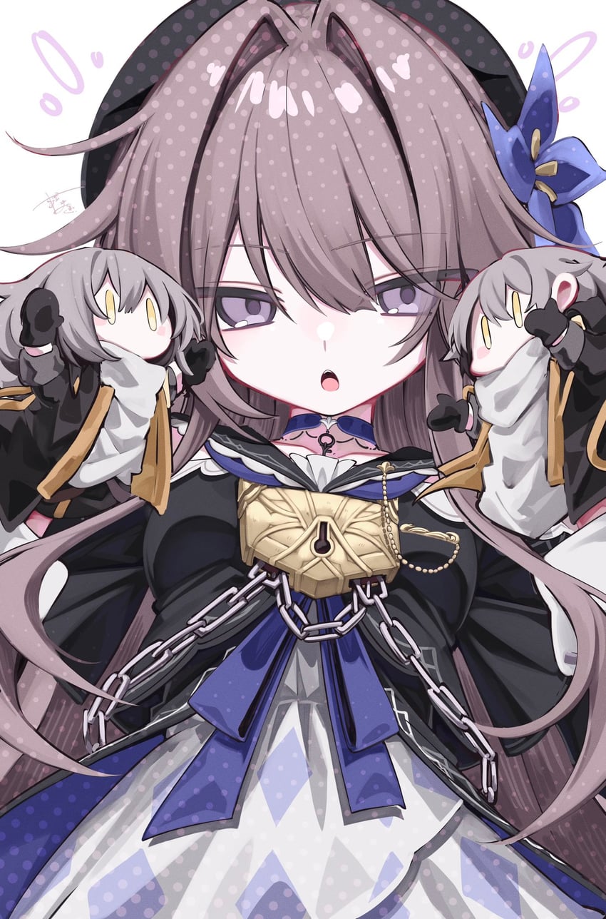 trailblazer, stelle, caelus, and herta (honkai and 1 more) drawn by matagi_14