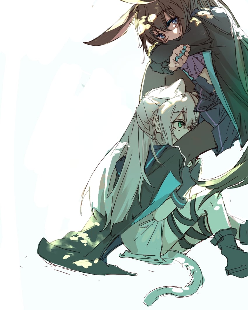 amiya and rosmontis (arknights) drawn by e-fa-dorn