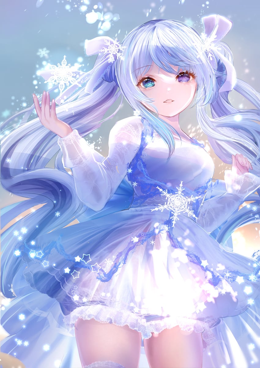 hatsune miku and 25-ji miku (vocaloid and 1 more) drawn by komorihikki