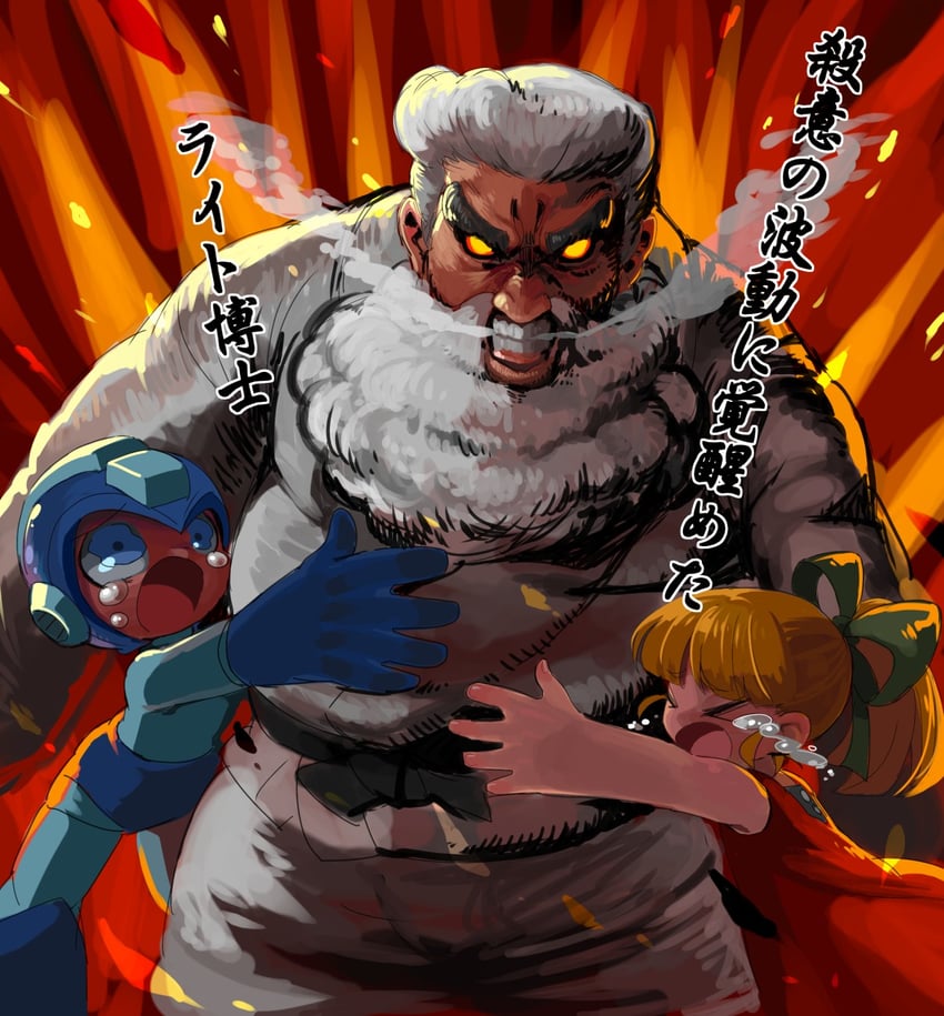 roll, mega man, and dr. light (mega man) drawn by yuriyuri_(ccc)