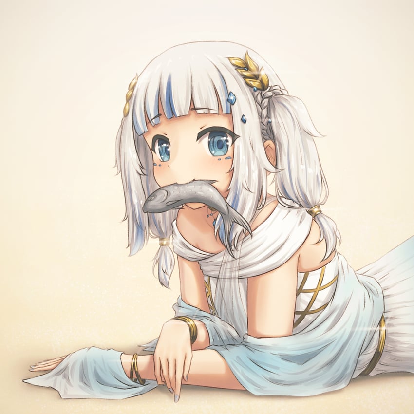 gawr gura (hololive and 1 more) drawn by vorisar