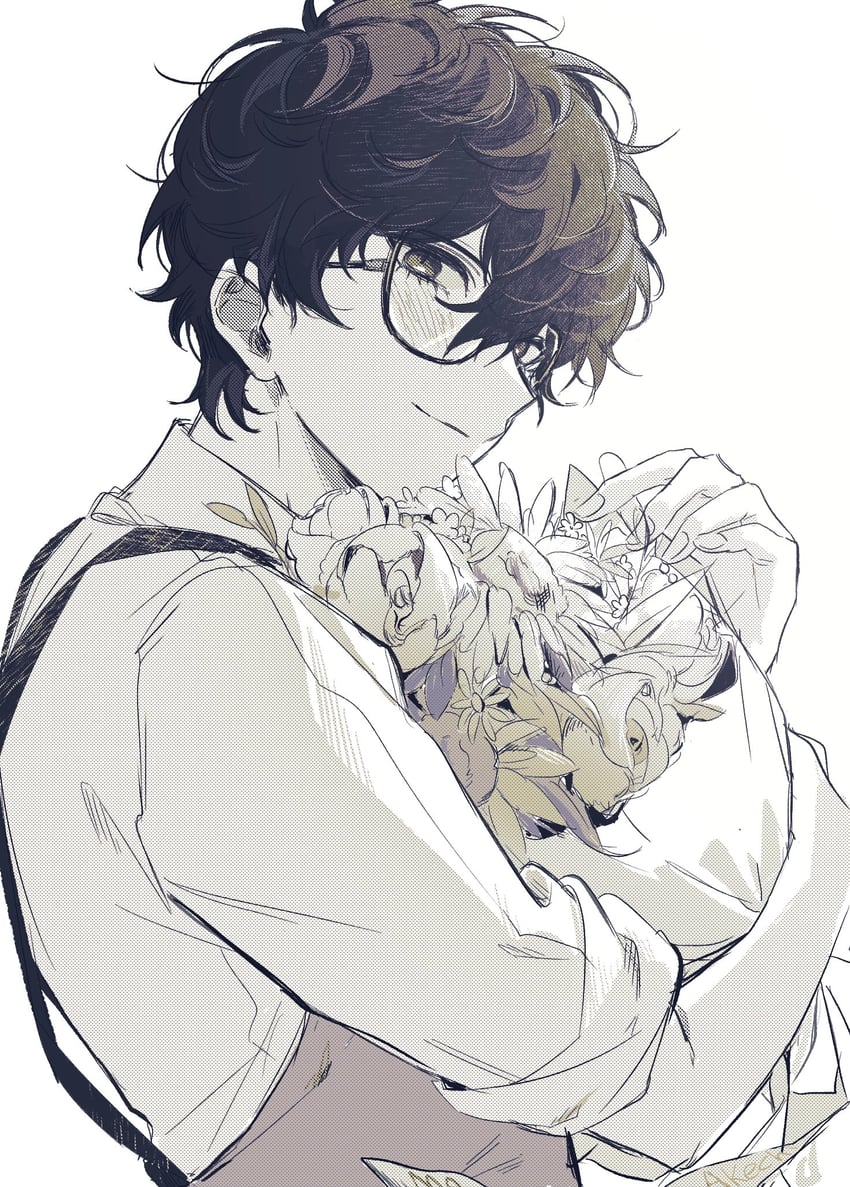 amamiya ren (persona and 1 more) drawn by mnce_o