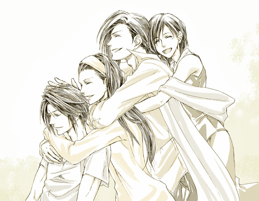 squall leonhart, laguna loire, ellone, and raine loire (final fantasy and 1 more) drawn by nishi_(wweesstt)