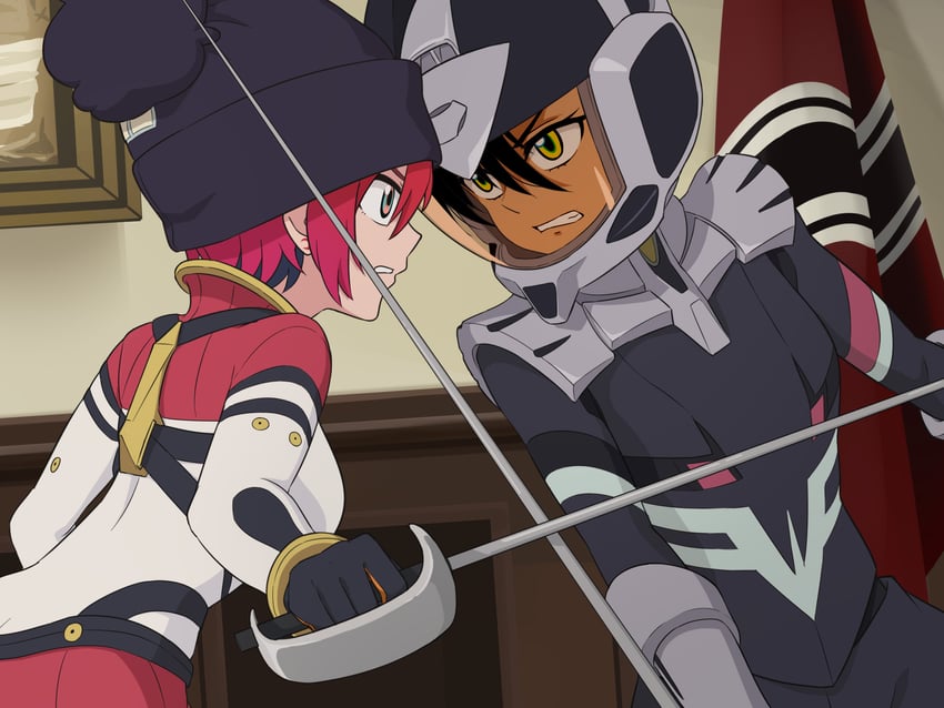 amate yuzuriha, char aznable, nyaan, and amuro ray (gundam and 2 more) drawn by laofuzi_dai_bansho