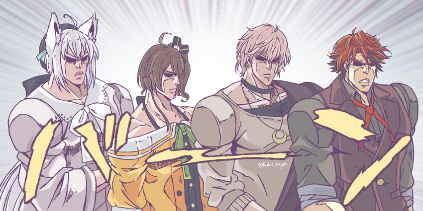 shirakami fubuki, natsuiro matsuri, yukoku roberu, and rikka (hololive and 3 more) drawn by kukie-nyan