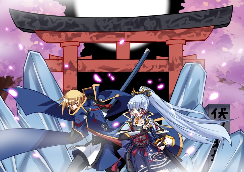 kamisato ayaka and jin kisaragi (genshin impact and 1 more) drawn by eien_no_kurayami