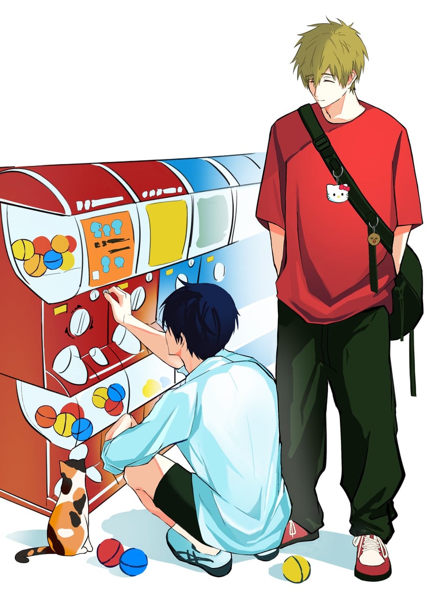 hello kitty, tachibana makoto, and nanase haruka (sanrio and 2 more) drawn by awine9