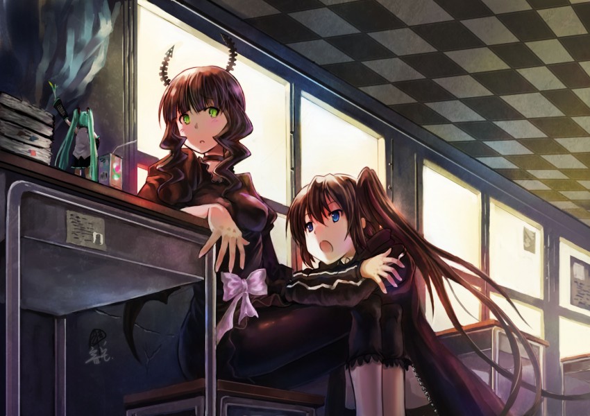 hatsune miku, black rock shooter, and dead master (vocaloid and 1 more) drawn by yinzhai