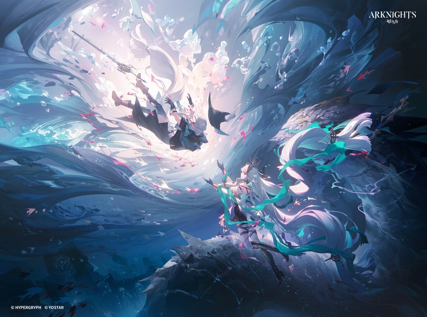 skadi, skadi the corrupting heart, and skadi's seaborn (arknights) drawn by ying_yi