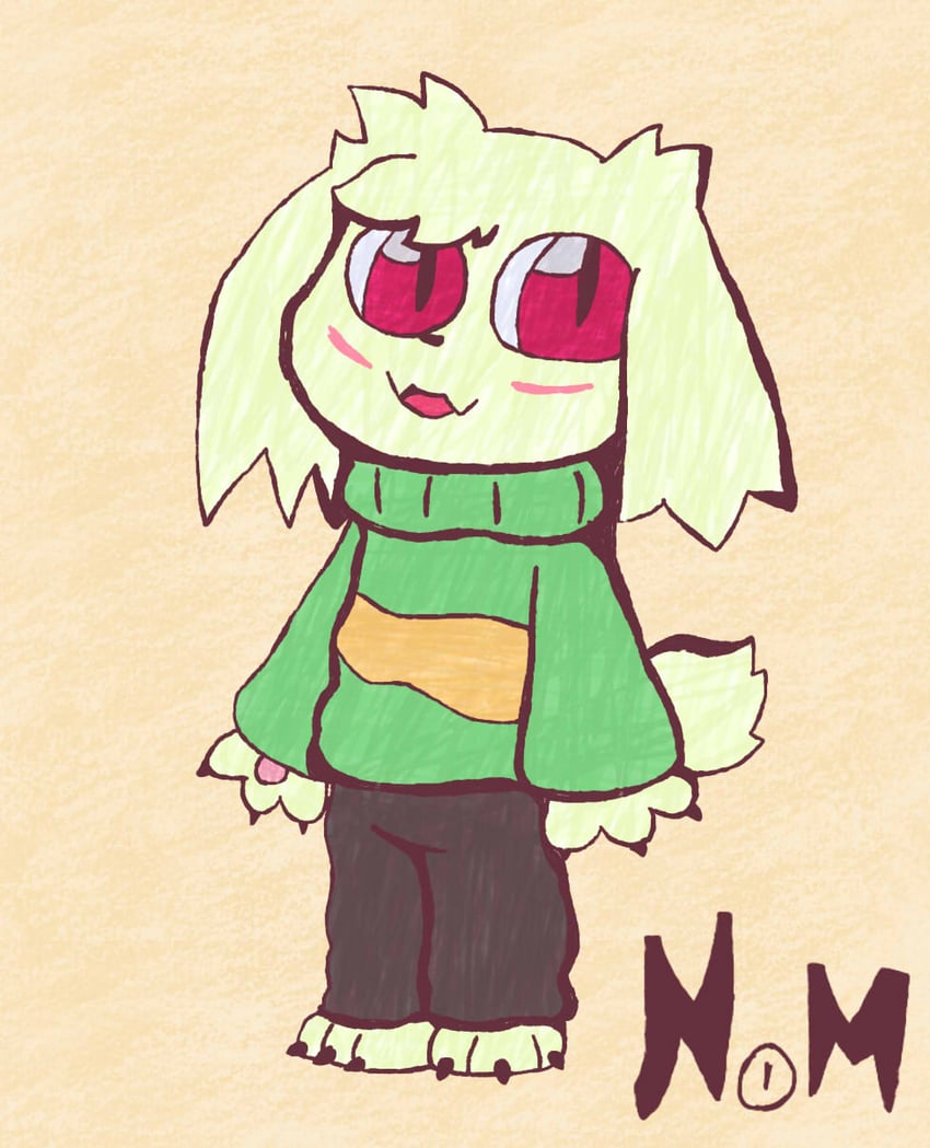 asriel dreemurr (undertale and 1 more) drawn by nyamimi