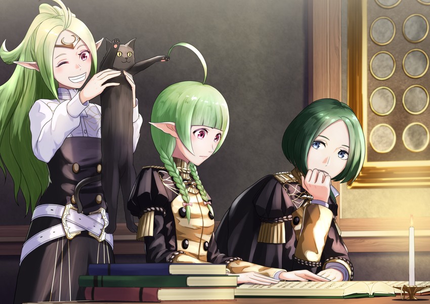 nowi, linhardt von hevring, and nah (fire emblem and 2 more) drawn by sukkirito_(rangusan)