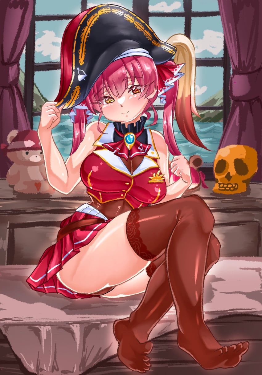 houshou marine and dokuro-kun (hololive) drawn by rorol_reime