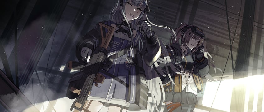 hk416 and ump9 (girls' frontline) drawn by fujita_(condor)