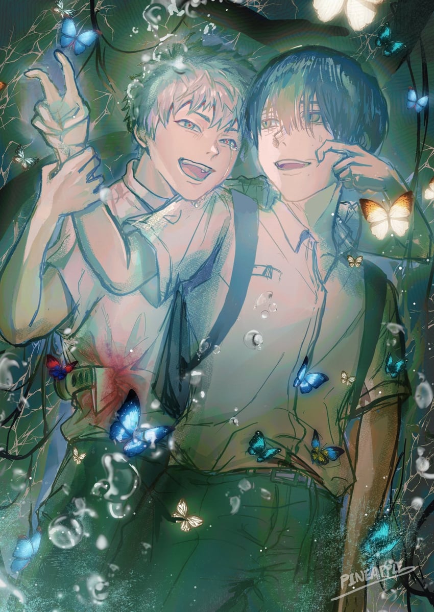indou hikaru and tsujinaka yoshiki (hikaru ga shinda natsu) drawn by pineapp80783931