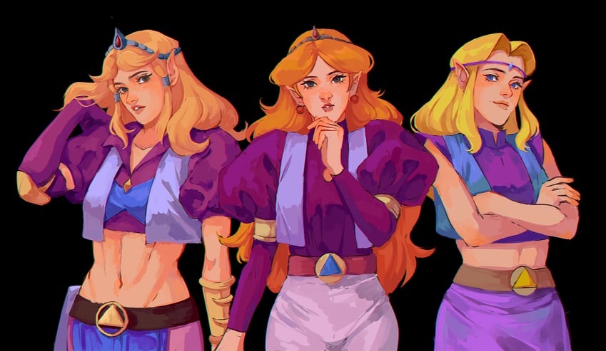 princess zelda (the legend of zelda and 2 more) drawn by papabay