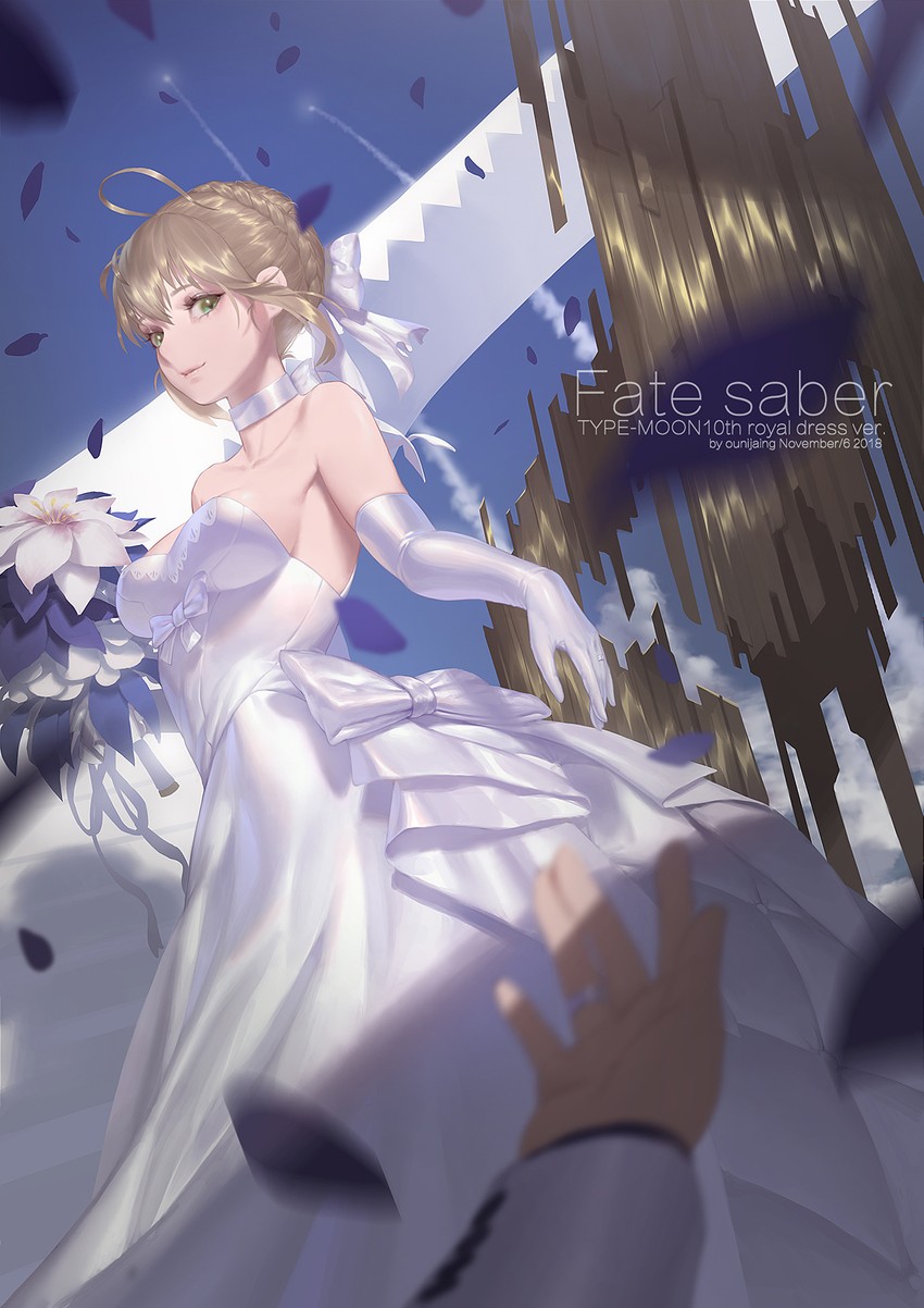 artoria pendragon and saber (fate and 2 more) drawn by ounijang