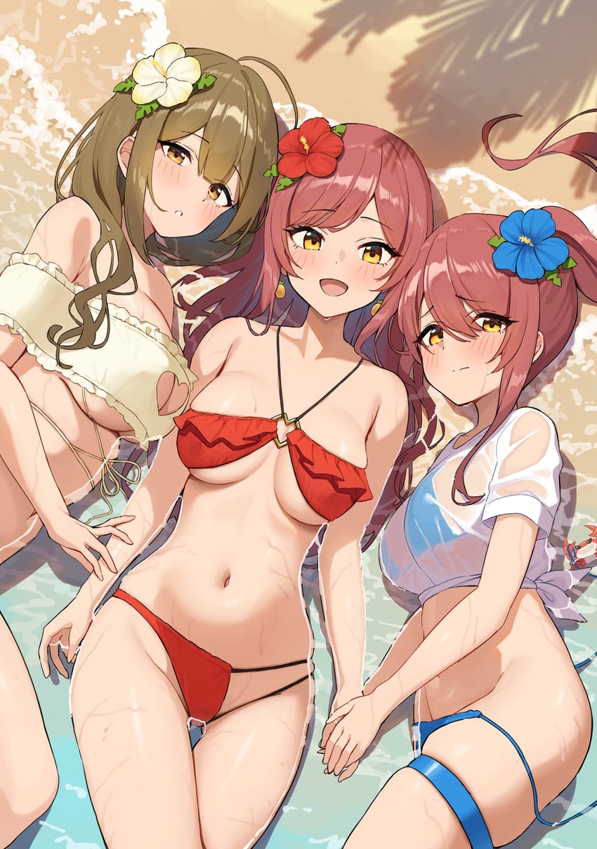 osaki amana, kuwayama chiyuki, and osaki tenka (idolmaster and 1 more) drawn by wanimaru