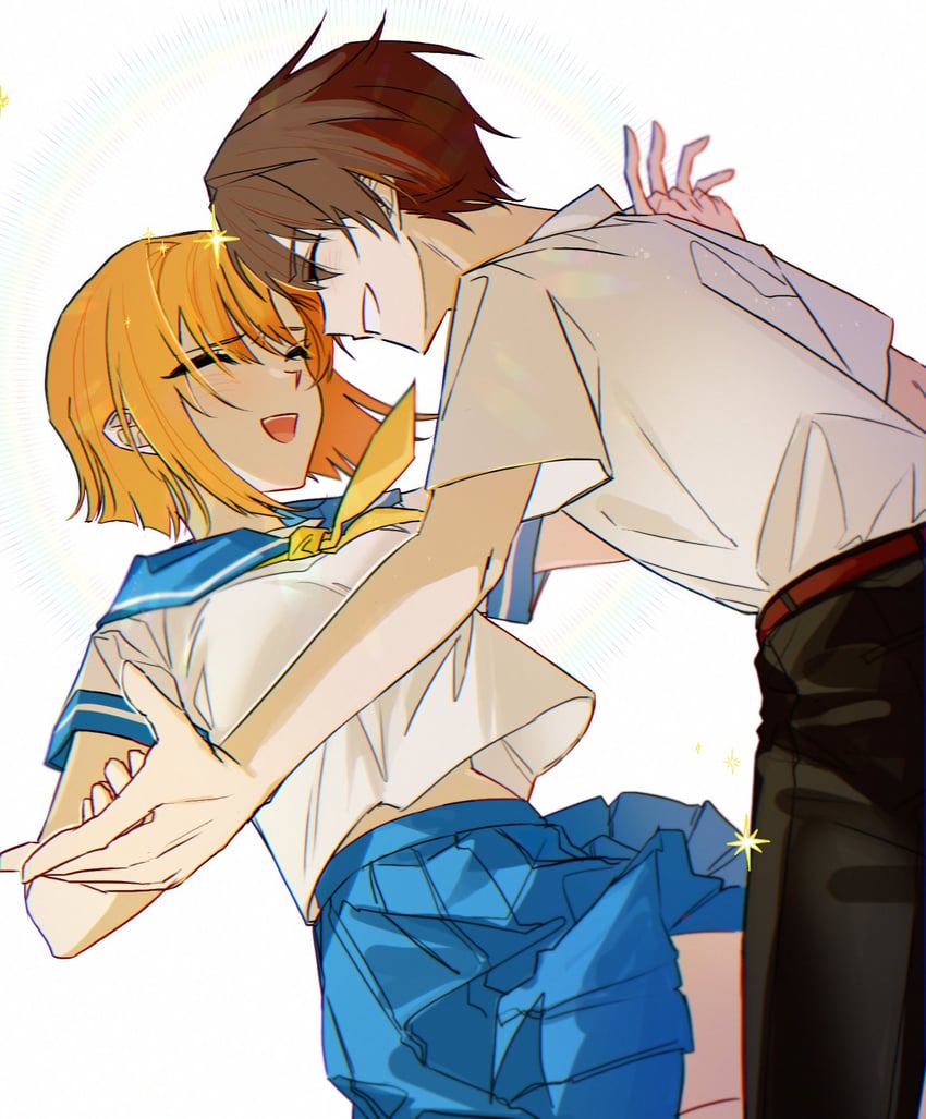 ryuuguu rena and maebara keiichi (higurashi no naku koro ni) drawn by tof55832292