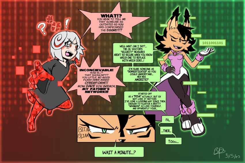 sage, nicole, and nicole the holo-lynx (sonic and 2 more) drawn by b1uewhirlwind