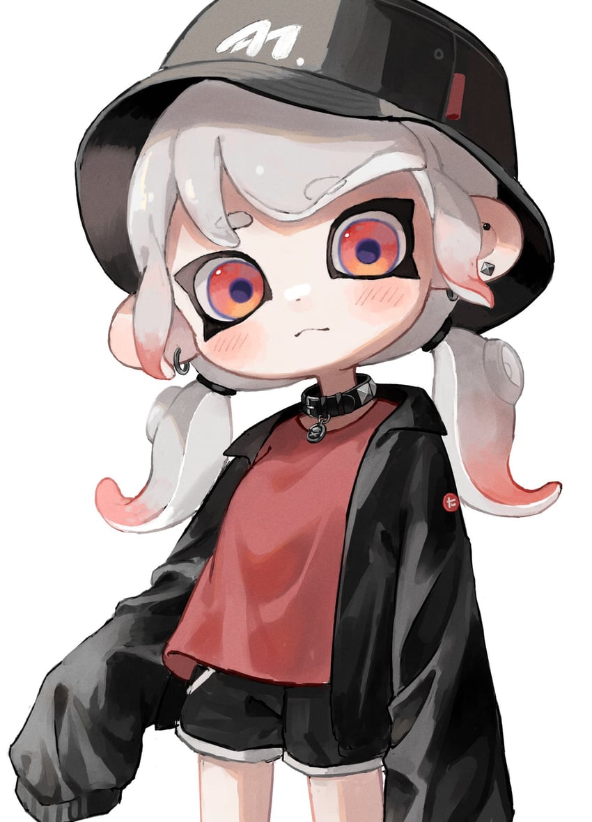 octoling player character and octoling girl (splatoon) drawn by myon_rio