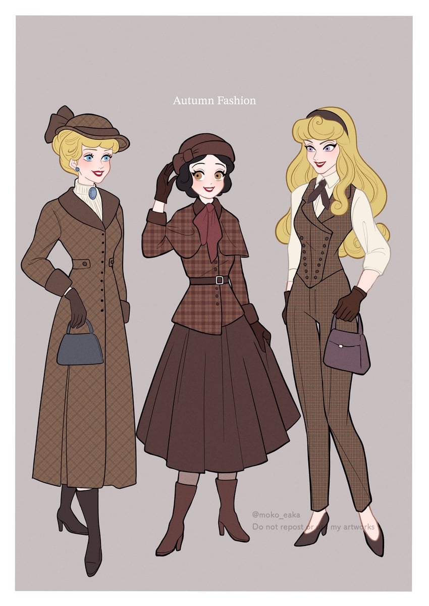 snow white, aurora, and cinderella (snow white and the seven dwarfs and 2 more) drawn by moko_eaka