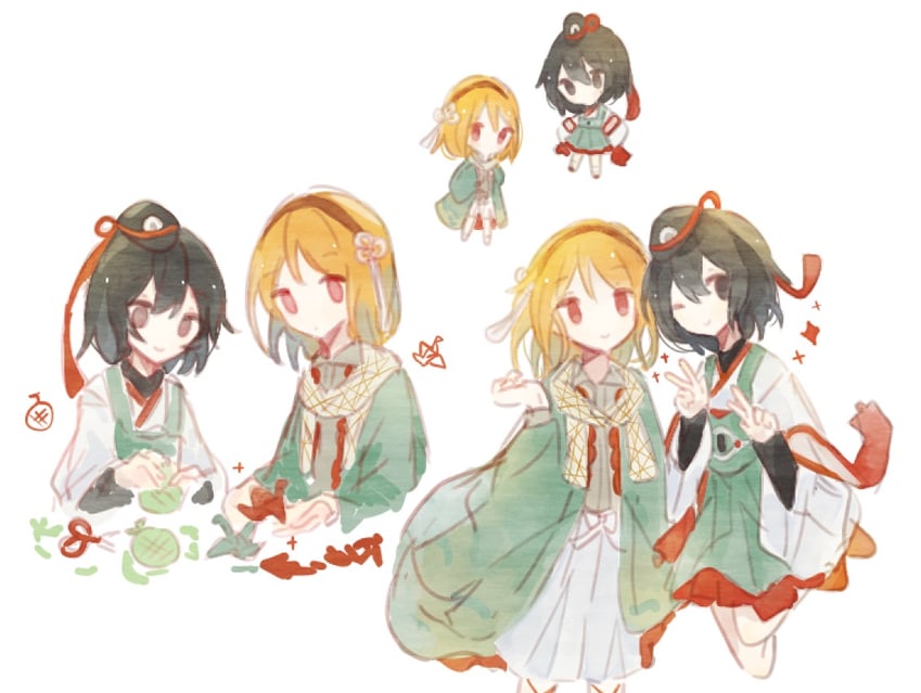 senri tsurubami and zuifeng tenkai (len'en) drawn by yapiemo