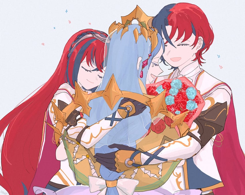 female alear, male alear, and lumera (fire emblem and 1 more) drawn by sasaki_(dkenpisss)