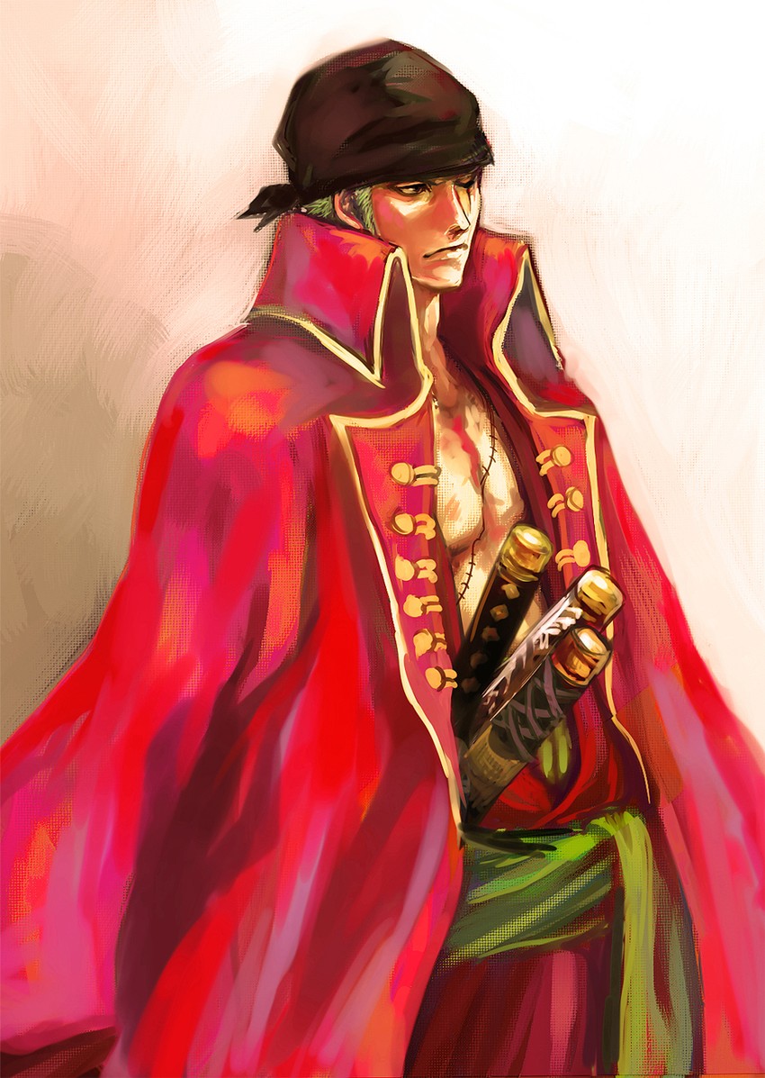 roronoa zoro (one piece and 1 more) drawn by tsuyomaru