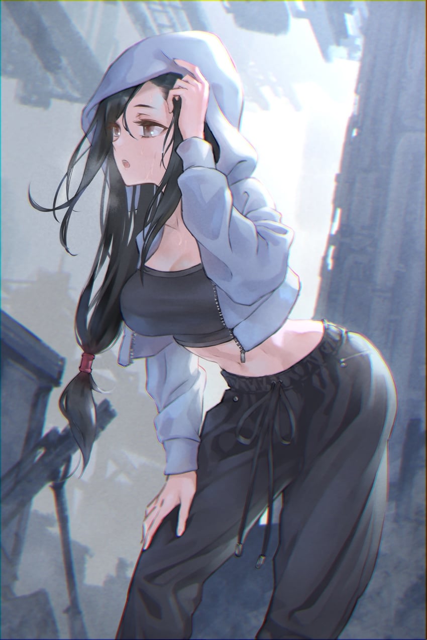 tifa lockhart (final fantasy and 2 more) drawn by tesu_(77aaheul4iox0so)