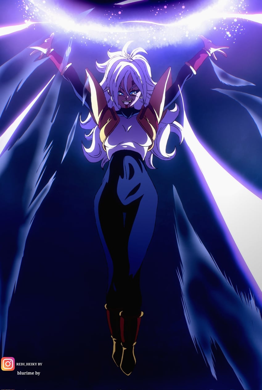 android 21 and baby (dragon ball and 2 more) drawn by 22_blurime and redi_heiky