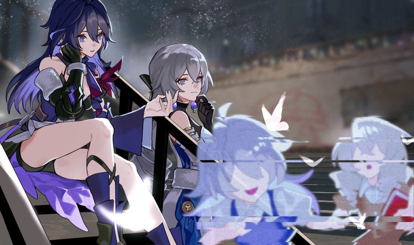 bronya rand and seele (honkai and 1 more) drawn by mie_xing