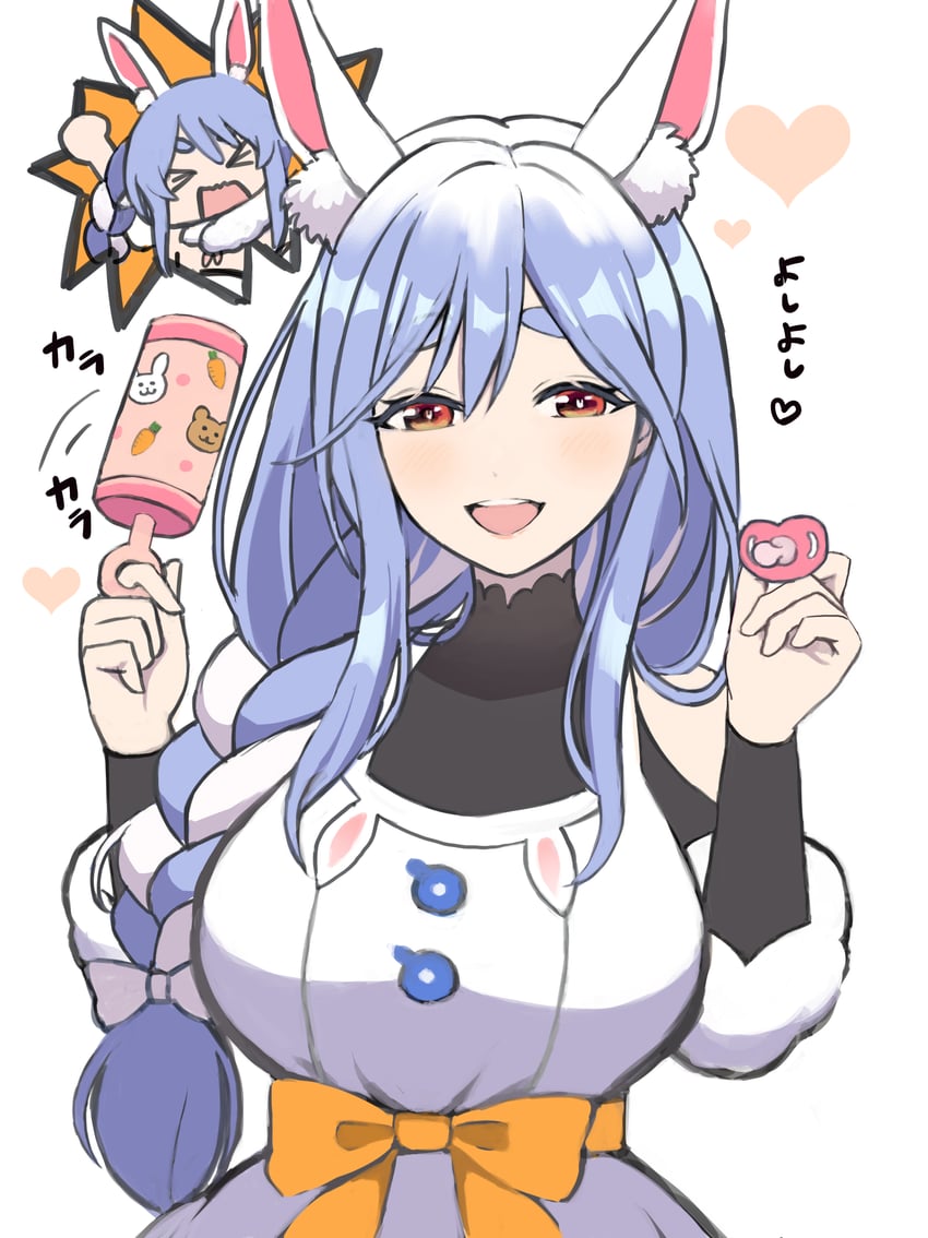 usada pekora, don-chan, and pekomama (hololive) drawn by yui_(yuyu_ayame)