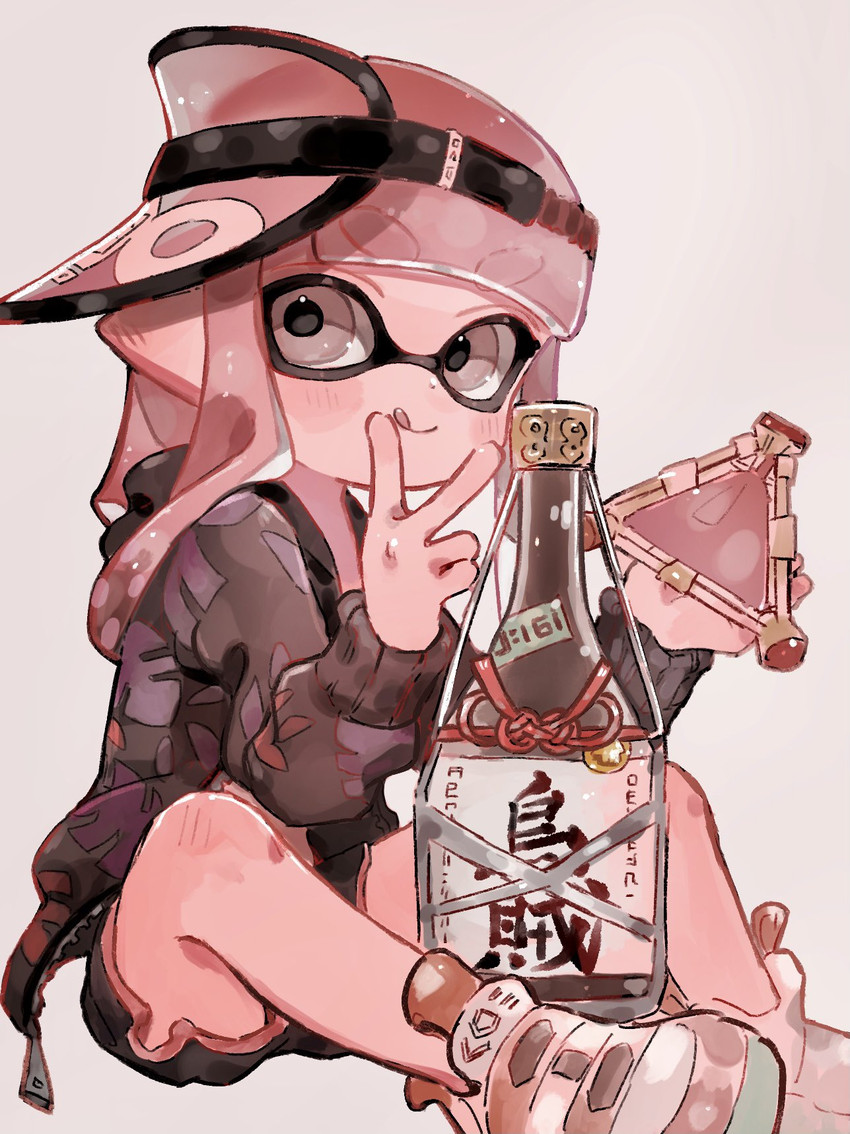 inkling player character and inkling girl (splatoon) drawn by plum0o0