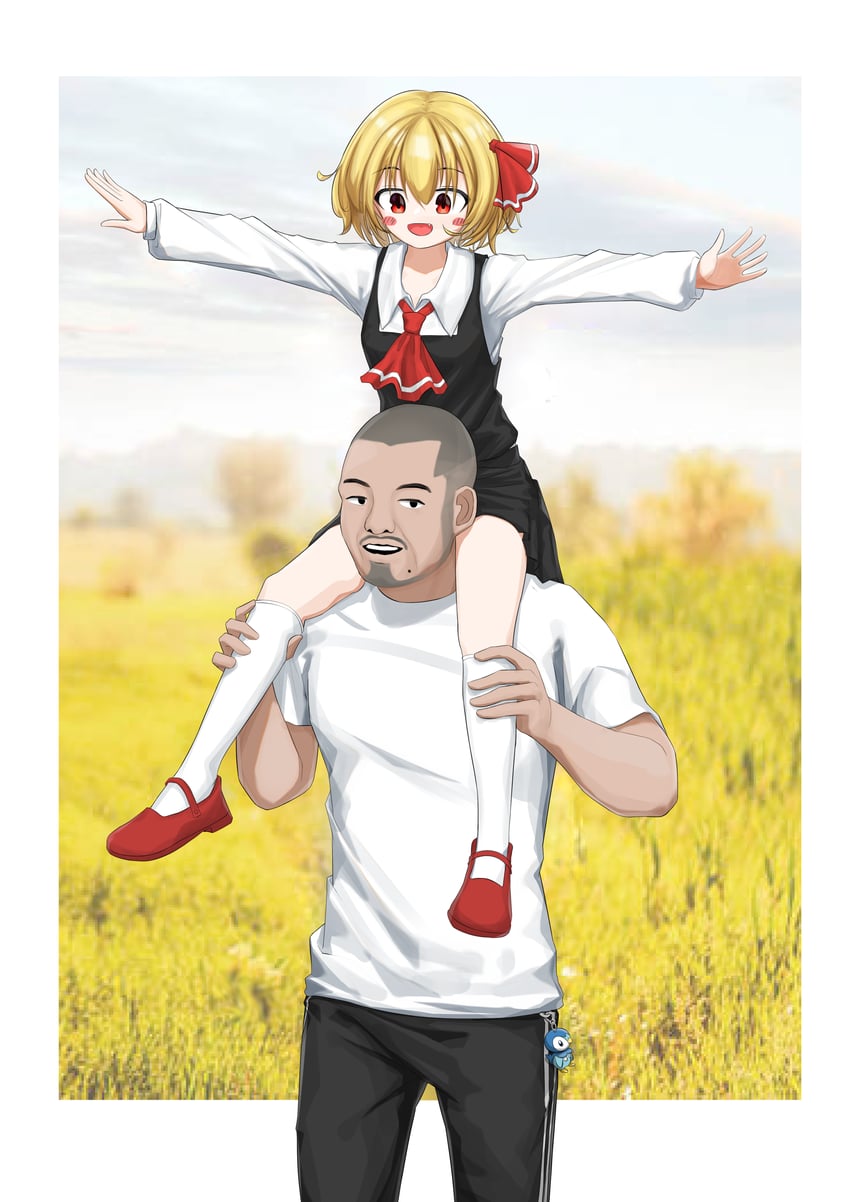 rumia, piplup, nadeko, and miura daisenpai (touhou and 3 more) drawn by traveler_hxy