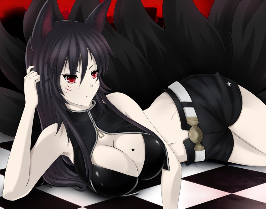 ahri and black gold saw (league of legends and 1 more) drawn by purple_mii