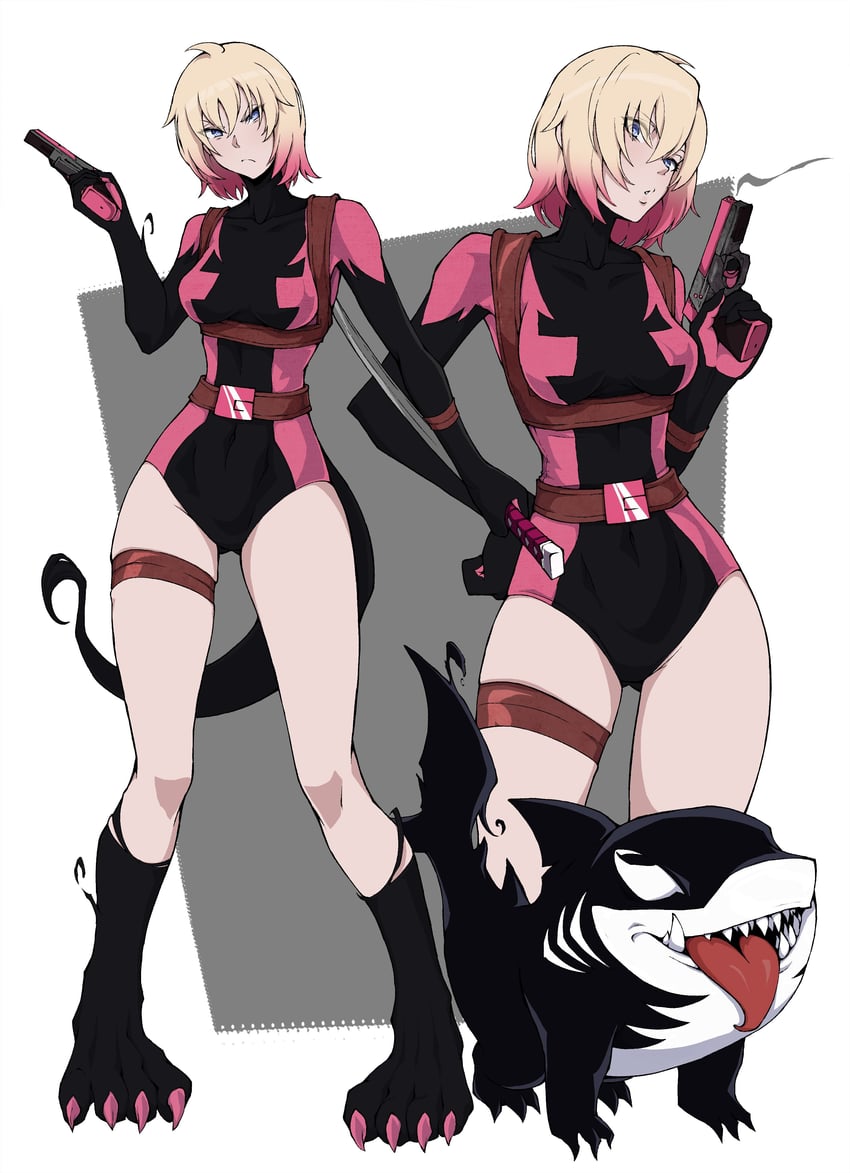 venom, jeff the land shark, and gwenpool (marvel and 1 more) drawn by kekel