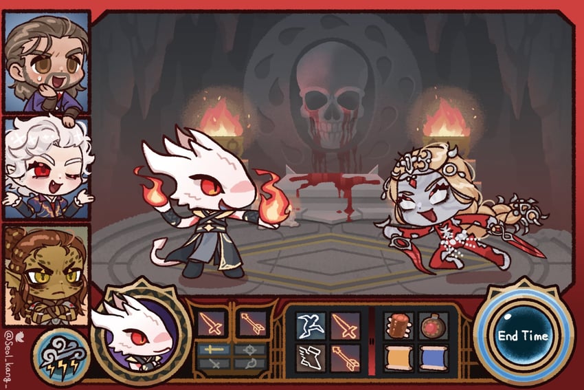 astarion, orin the red, lae'zel, gale, the dark urge, and 1 more (dungeons & dragons and 2 more) drawn by seol_kang
