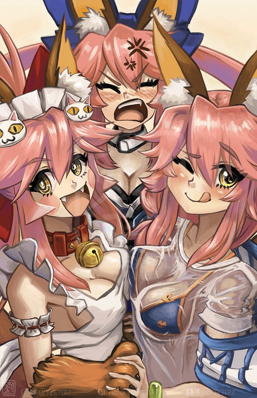 tamamo, tamamo no mae, and tamamo cat (fate and 2 more) drawn by keeterz