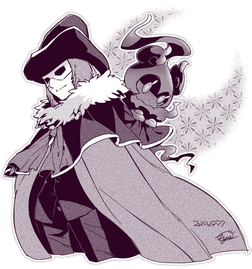 marshadow and jean descole (pokemon and 1 more) drawn by nishizawa_ichiya