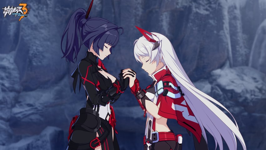 kiana kaslana and raiden mei (honkai and 1 more)