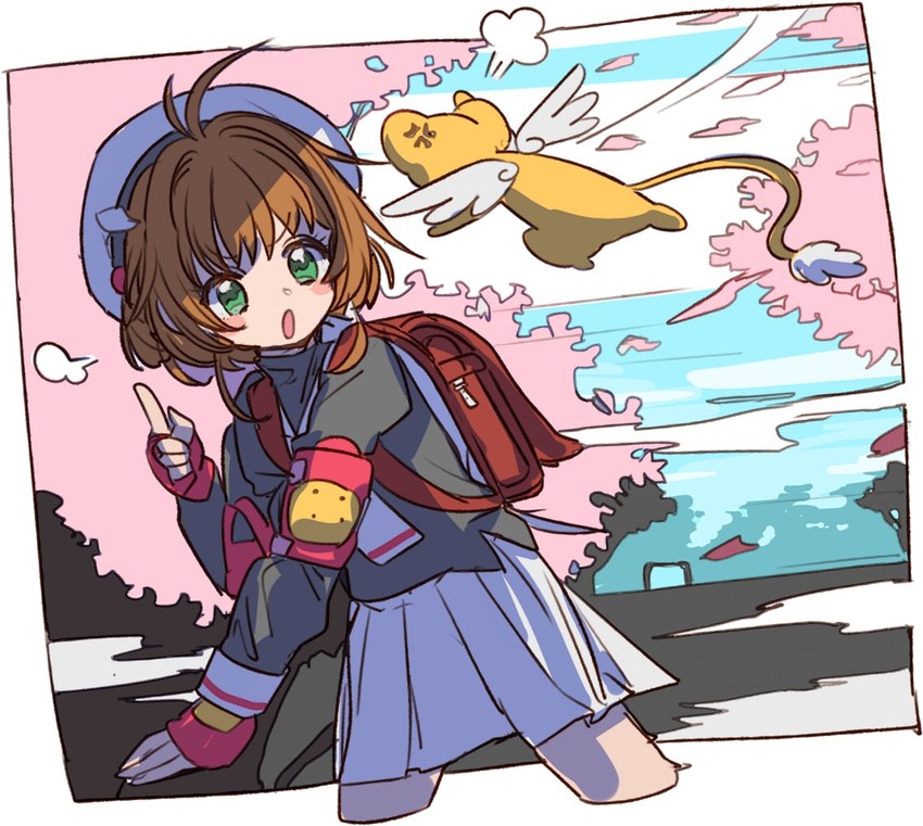 kinomoto sakura and kero (cardcaptor sakura) drawn by ritsu_(roboroboro)