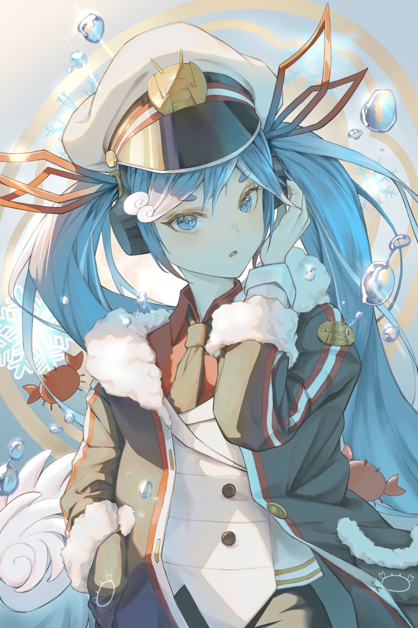 hatsune miku and yuki miku (vocaloid) drawn by tongshan_treeless