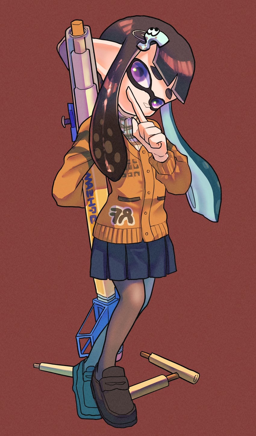 inkling player character and inkling girl (splatoon and 1 more) drawn by nastar_r0
