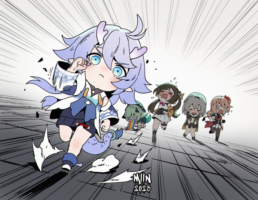 trailblazer, stelle, huohuo, bailu, sushang, and 1 more (honkai and 1 more) drawn by artofmiin